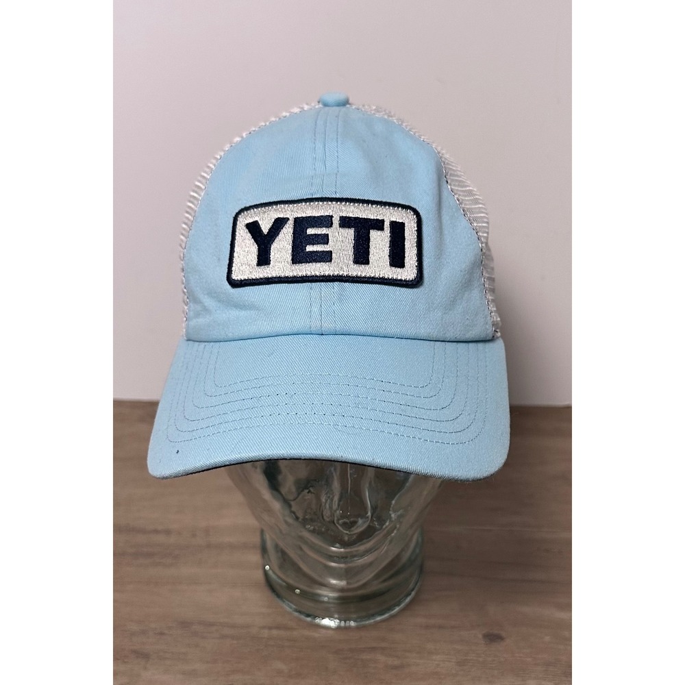 YETI Cooler Trucker Hat Light Blue Mesh Back‎ Snapback Adjustable Outdoor Unisex